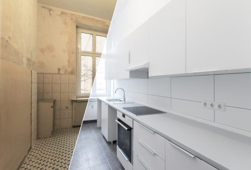 New,Kitchen,Before,And,After,Renovation,-,White,Kitchen